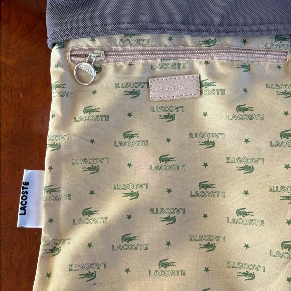 Lacoste Gray Messenger Bag Sleek Modern Design